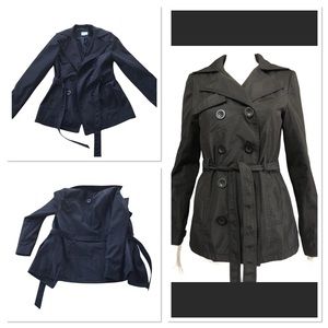 Suzy Shier Black Satin Trench Size XS